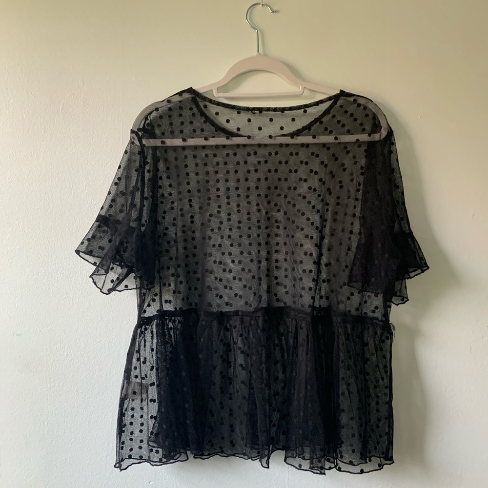 Shein mesh peplum plus top